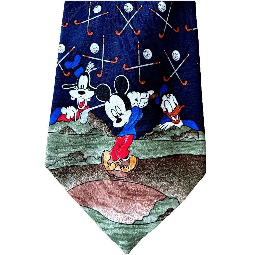 Men’s Tie Disney Golf Mickey Unlimited Goofy Donald Duck Golfing Balancine Inc
